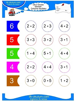 Çocuklar İçin toplam işlemi yaprak testleri 